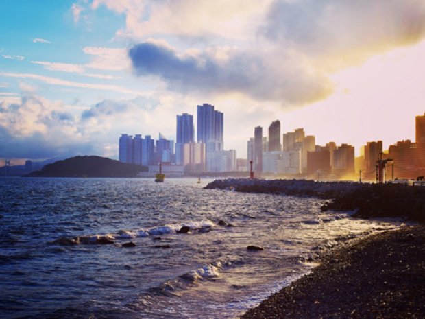 Vue plage de Busan Corée du Sud