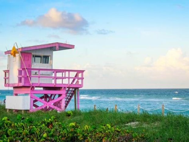 Plage à Miami, où les jeunes en colo de vacances ont été durant l'été