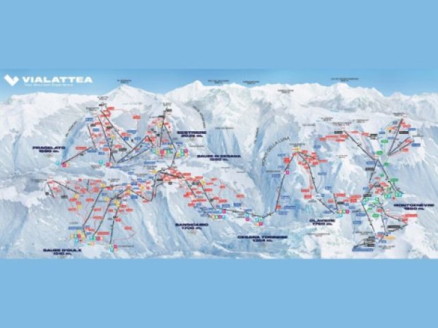 Plan de la station de ski avoisinant le centre de colo de vacances des Sestrières