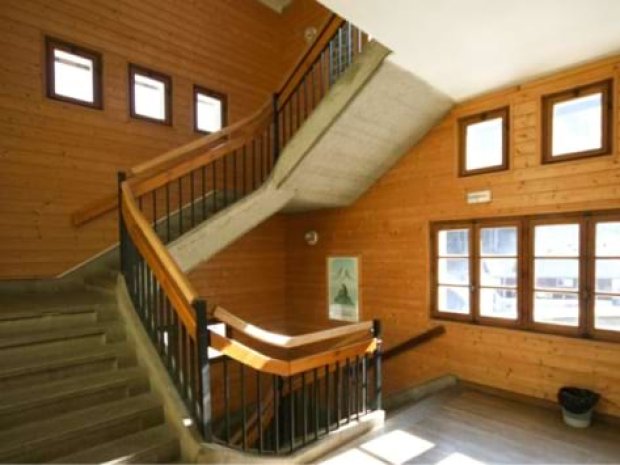 Escalier du chalet de St Jean d'Aulps en colo de vacances