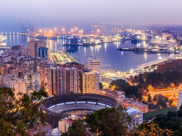 malaga vu du ciel hiver