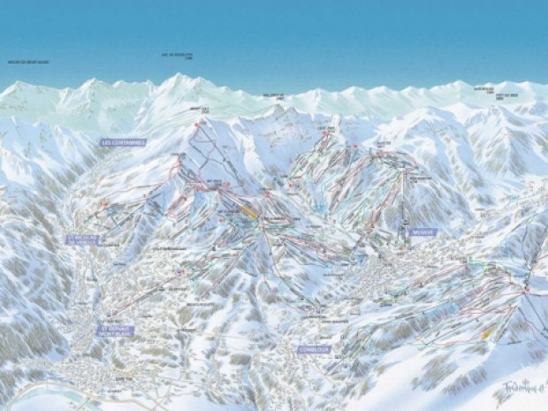 Plan des pistes du domaine skiable de Saint Nicolas en Véroce