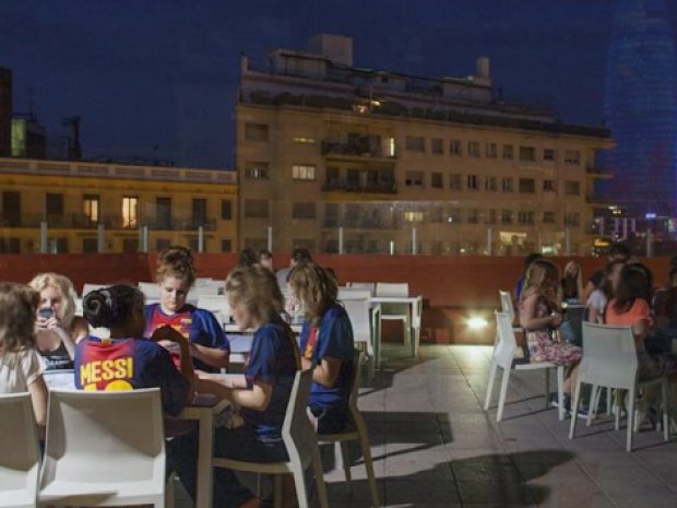 Terrasse de l'auberge de jeunesse de Barcelone