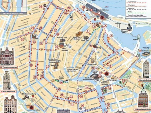Plan de la ville d'Amsterdam