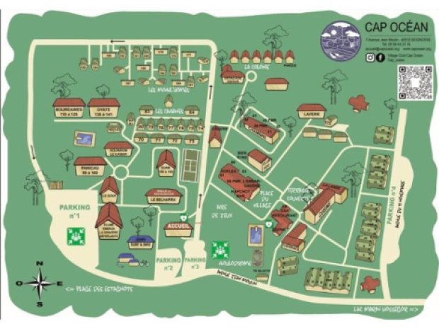 Plan du camping Cap Ocean cet été